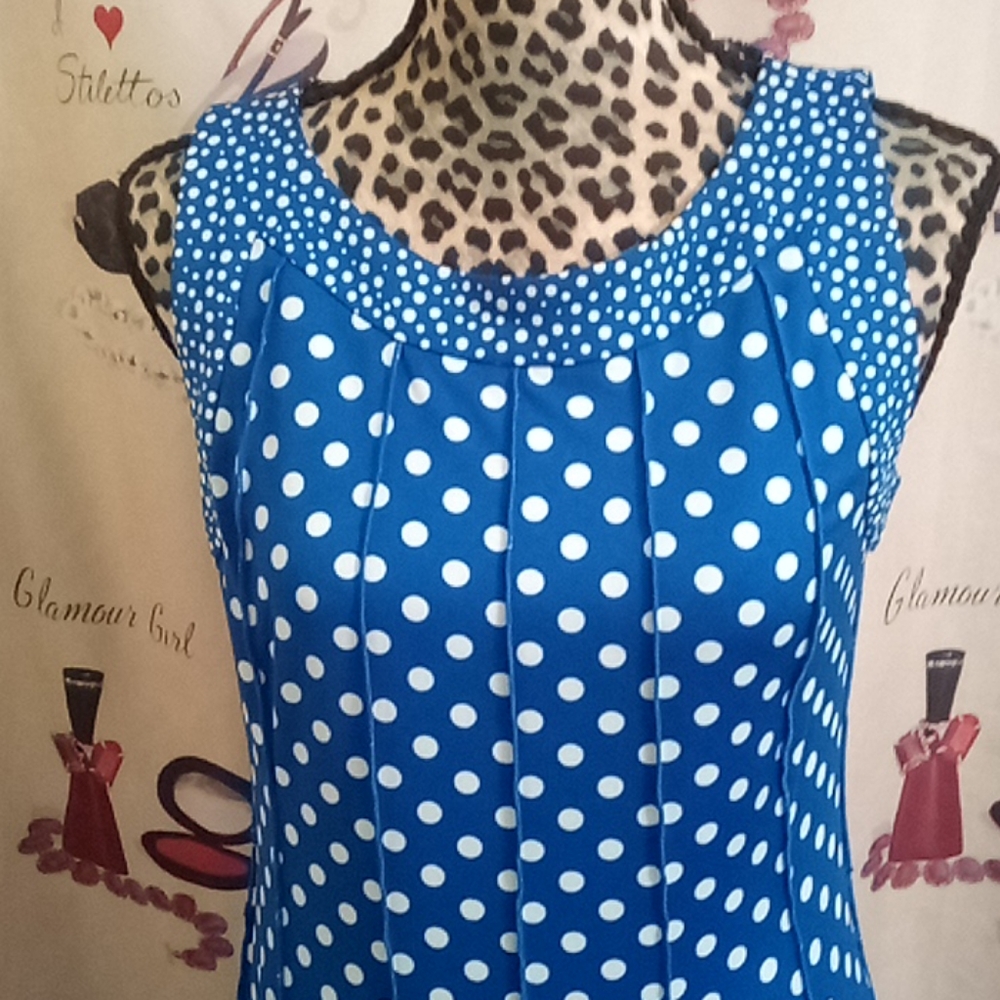 Perceptions New York Blue/Polkadot Maxi dress